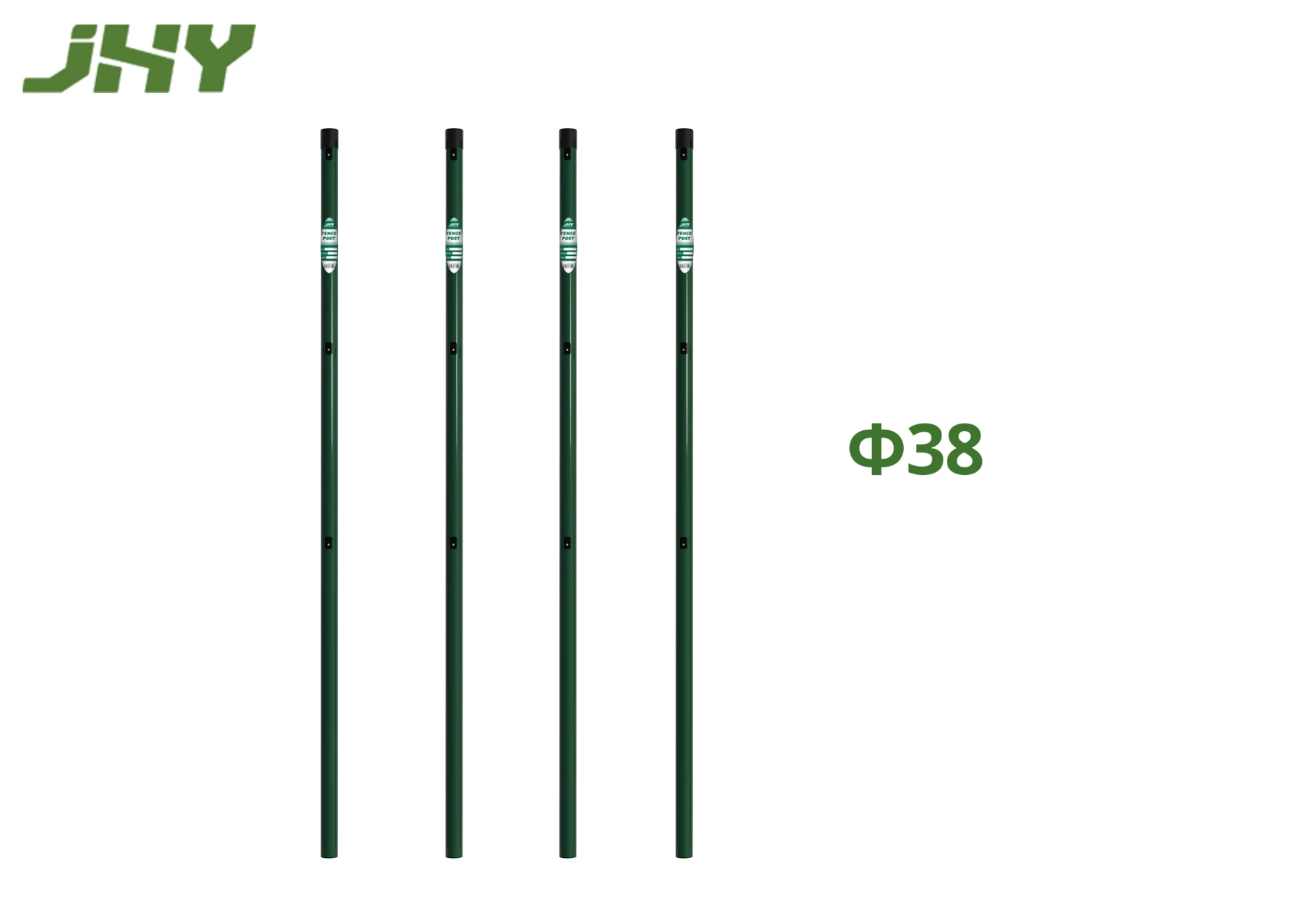 Round Metal Fence Post Green.webp1