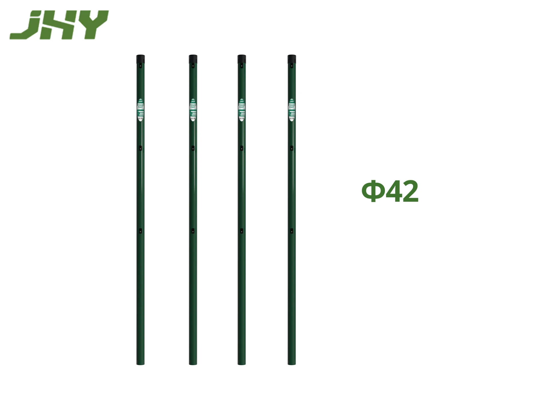 Round Metal Fence Post Green.webp1