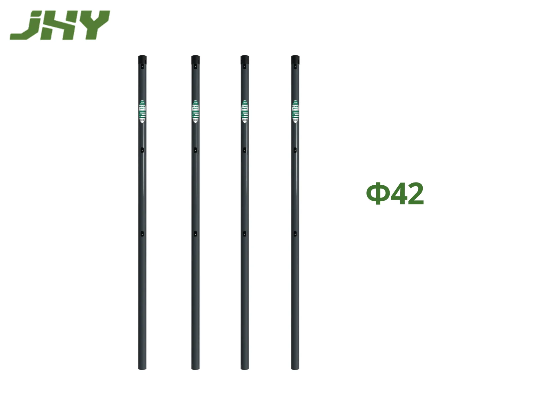 Round Metal Fence Post Grey.webp1