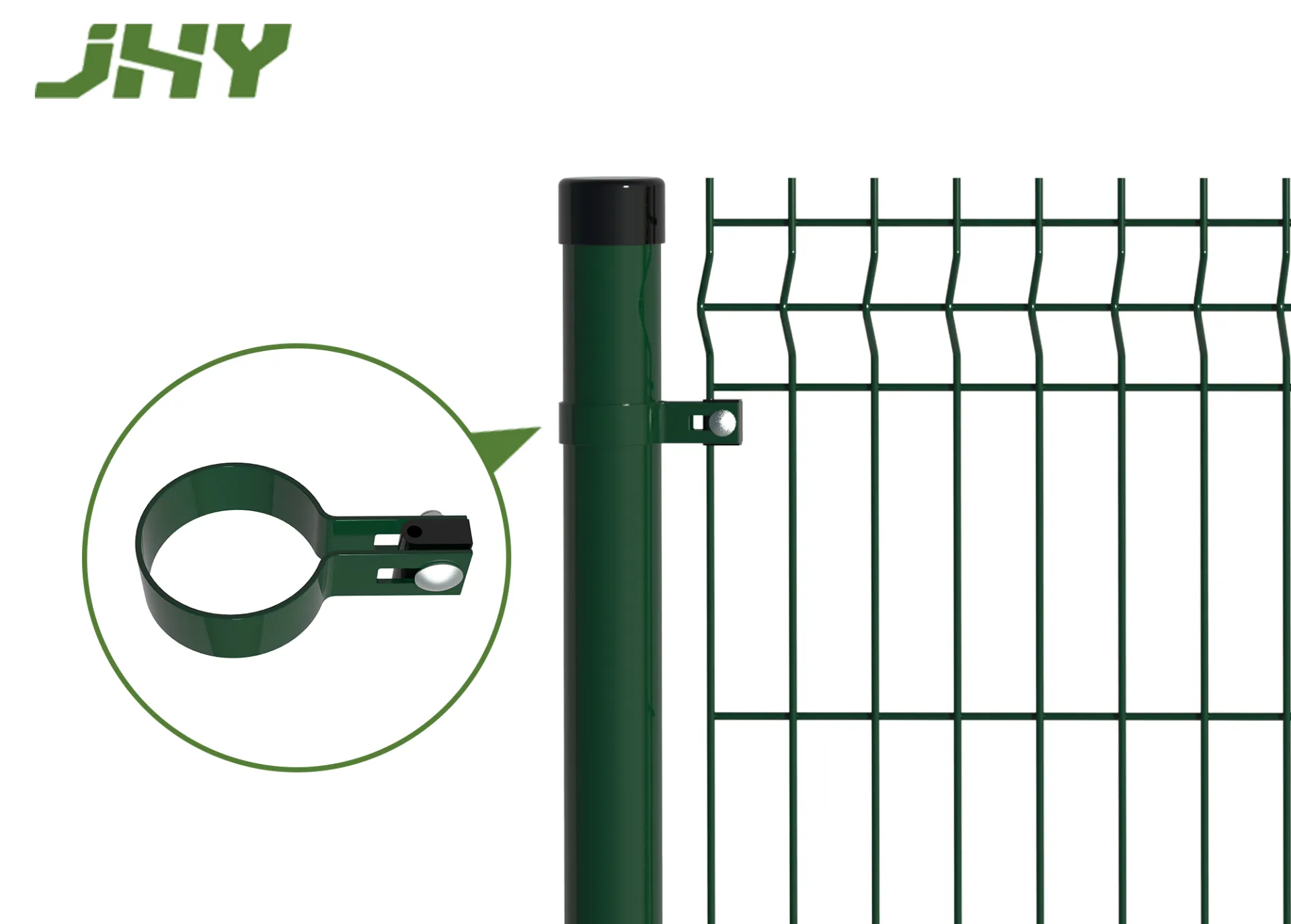 Round Metal Fence Post Single side clip.webp1