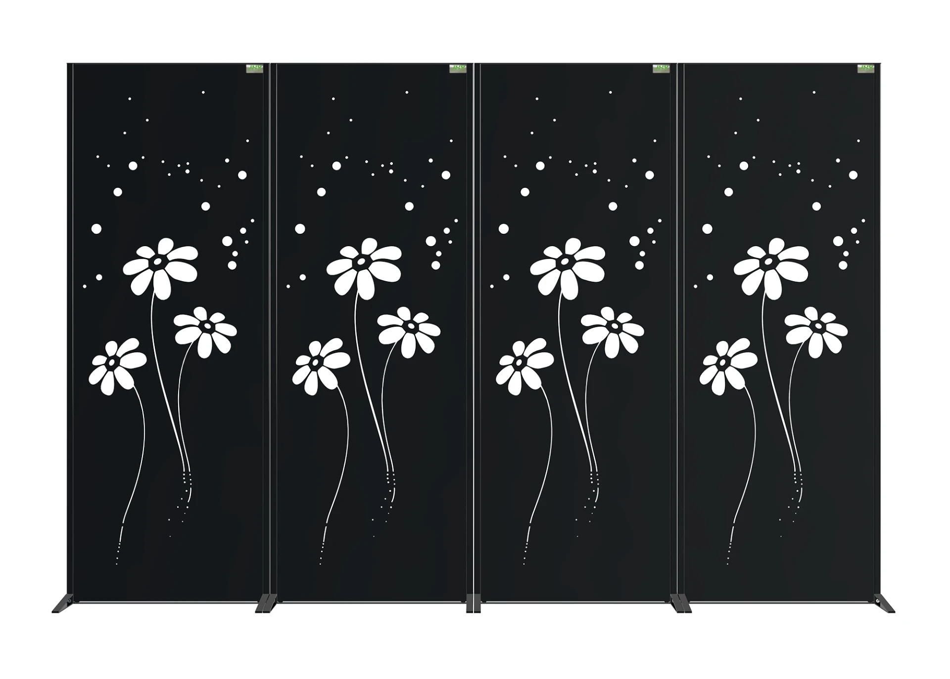 STEEL DECORATIVE GARDEN SCREEN AFTER RAIN WIDTH 60CM & HEIGHT 160CM BLACK