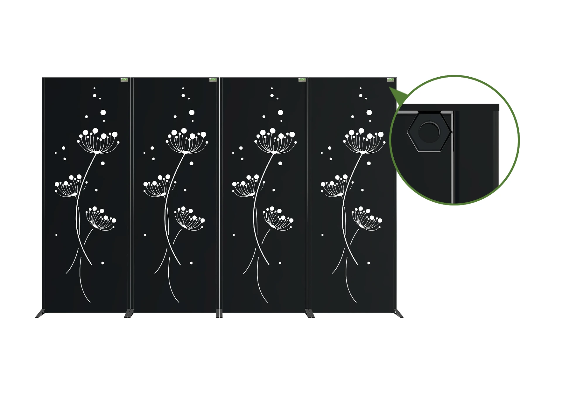 Steel Decorative Garden Screen Dandelion.webp1