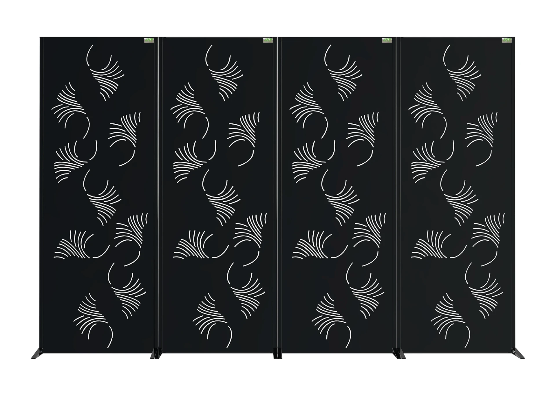 STEEL DECORATIVE GARDEN SCREEN FLUTTER WIDTH 60CM & HEIGHT 160CM BLACK