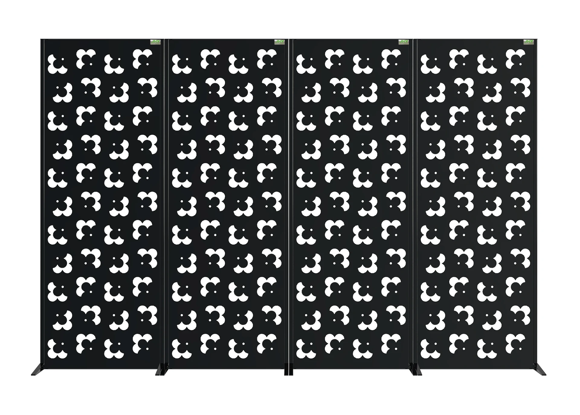 STEEL DECORATIVE GARDEN SCREEN FRETWORK WIDTH 60CM & HEIGHT 160CM BLACK