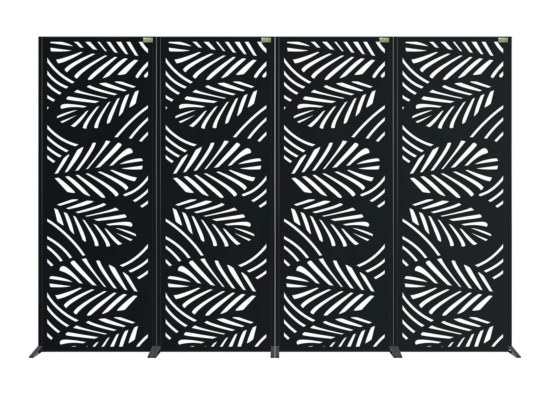 STEEL DECORATIVE GARDEN SCREEN LEAFY WIDTH 60CM & HEIGHT 160CM BLACK