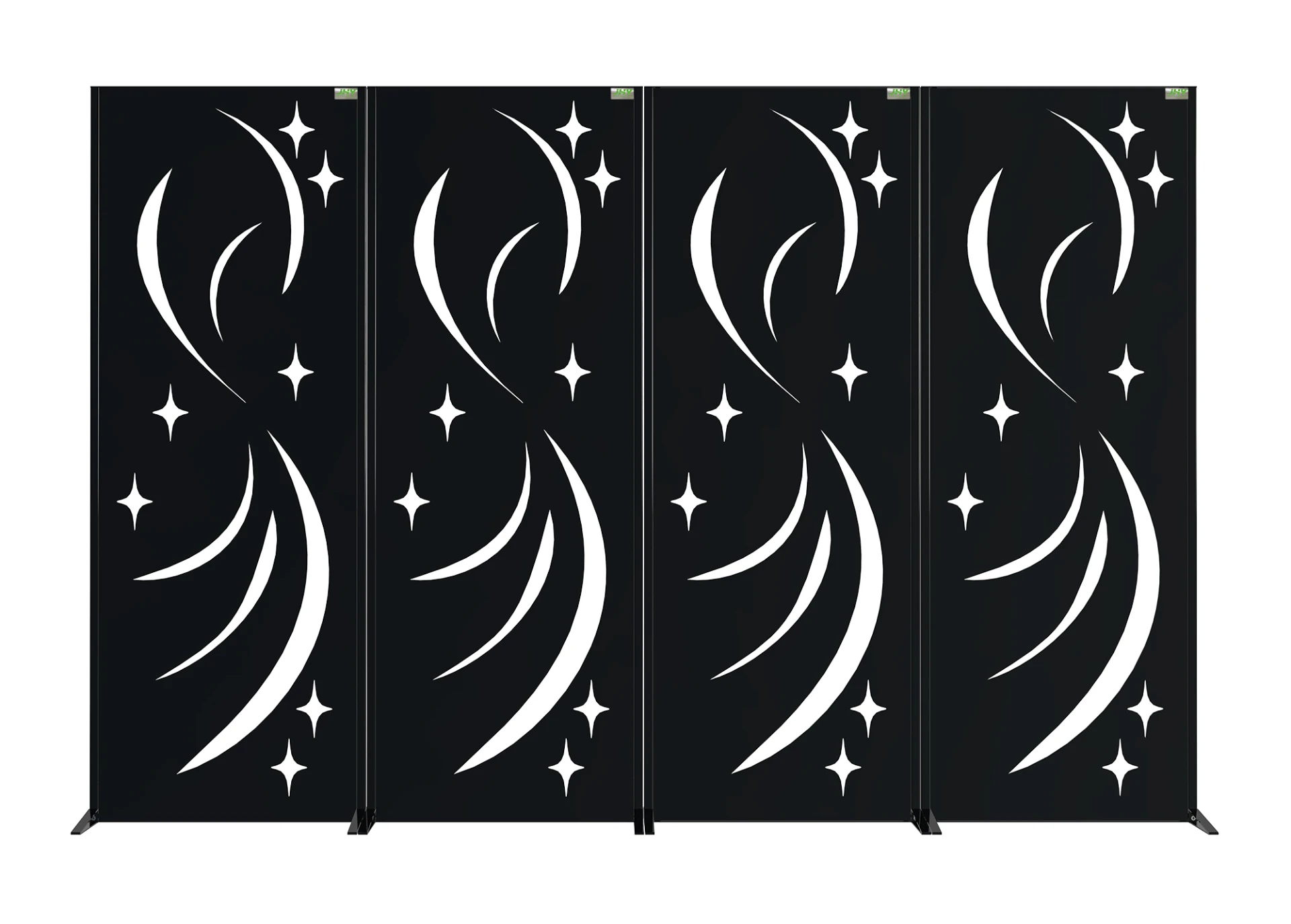 STEEL DECORATIVE GARDEN SCREEN METEOR WIDTH 60CM & HEIGHT 160CM BLACK