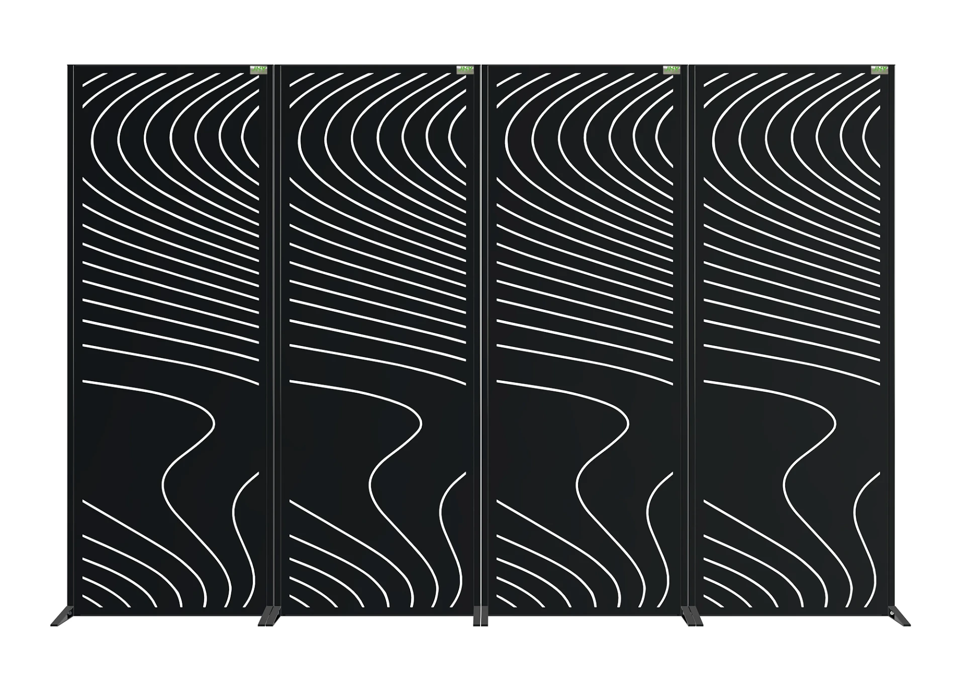 STEEL DECORATIVE GARDEN SCREEN SEASHORE WIDTH 60CM & HEIGHT 160CM BLACK