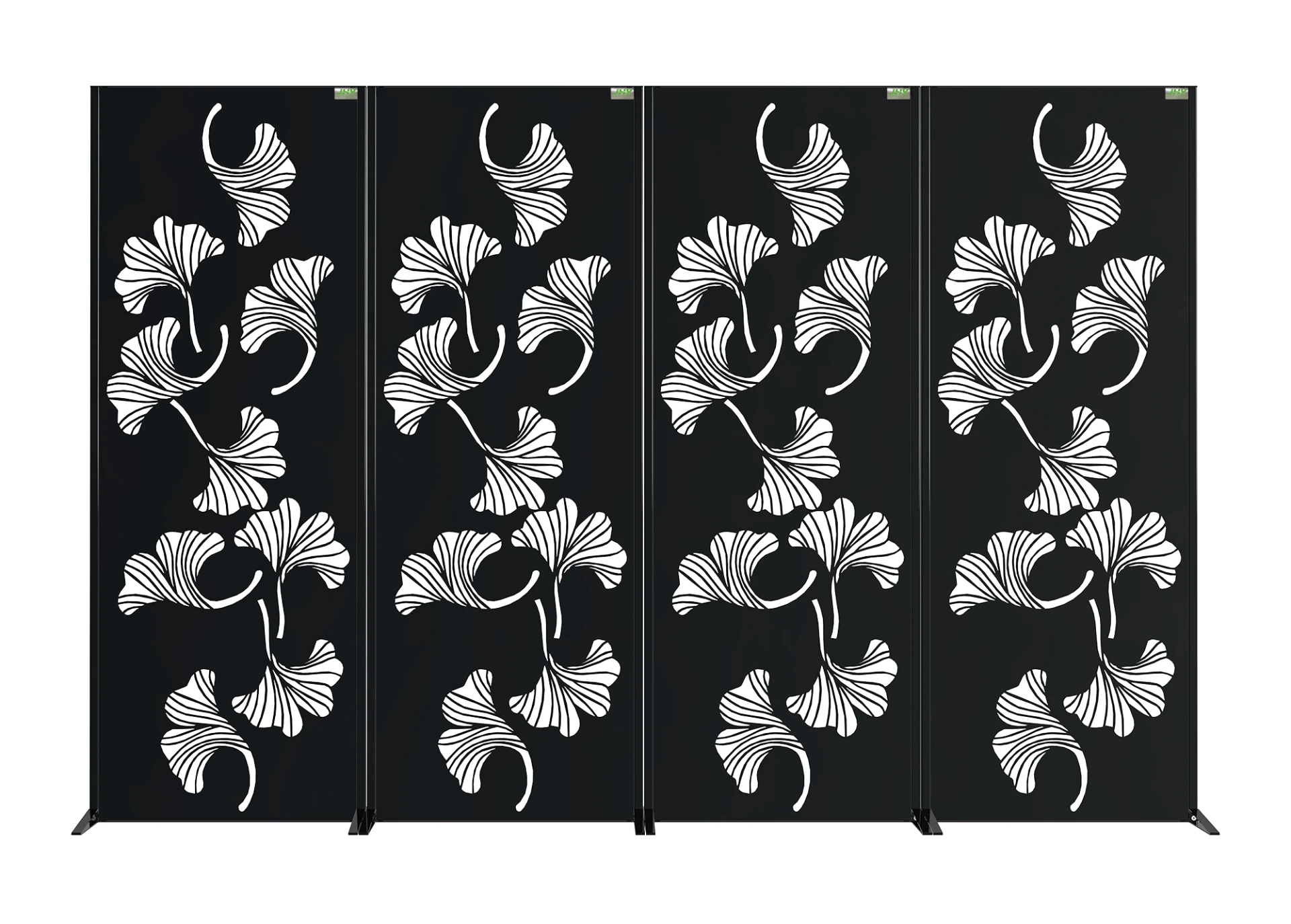 STEEL DECORATIVE GARDEN SCREEN SPRIG WIDTH 60CM & HEIGHT 160CM BLACK