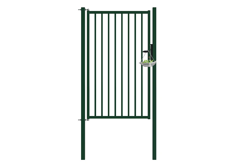 TUBULAR GARDEN GATE WIDTH 100CM & HEIGHT 170CM GREEN & GREY SQUARE POST & FRAME