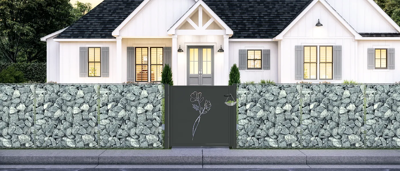 CNC IRON GATE OASIS WIDTH 100CM & HEIGHT 100CM BLACK SQUARE POST & FRAME