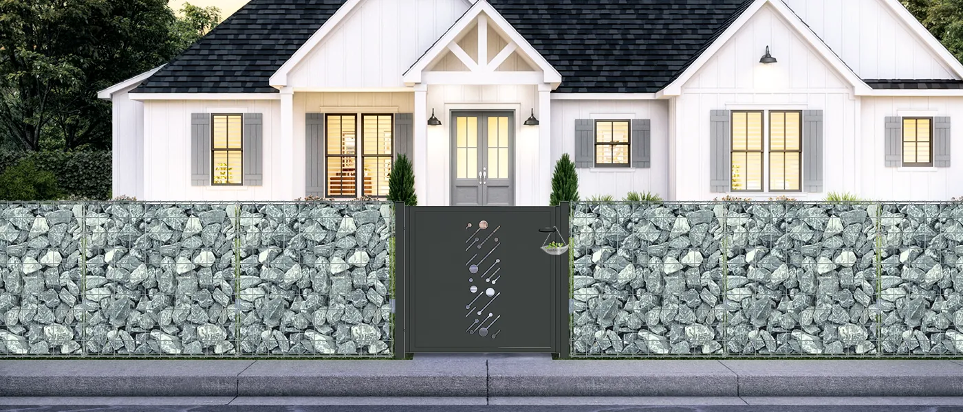 CNC STEEL GATE STARRY WIDTH 100CM & HEIGHT 100CM BLACK SQUARE POST & FRAME