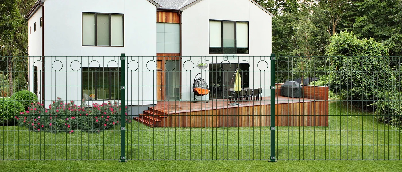 CIRCLE DECO STEEL MESH FENCE PANEL WIDTH 200CM & HEIGHT 140CM
