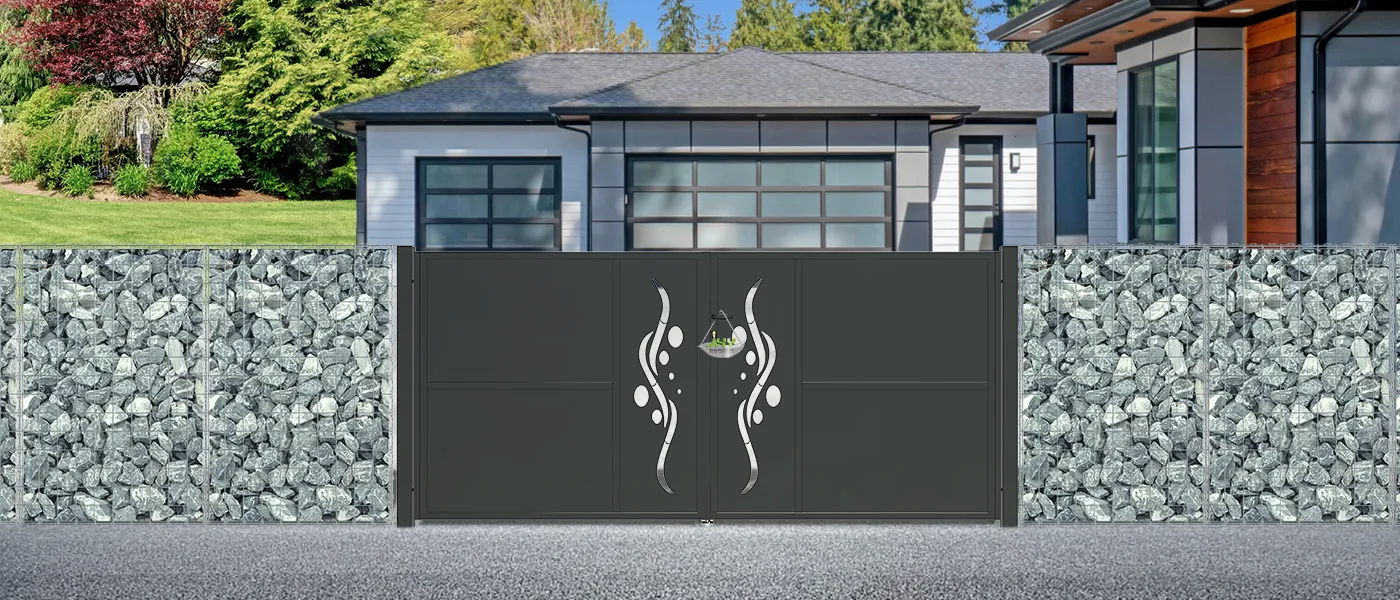 CNC METAL GATE REVERIE WIDTH 300CM & HEIGHT 140CM BLACK SQUARE POST & FRAME