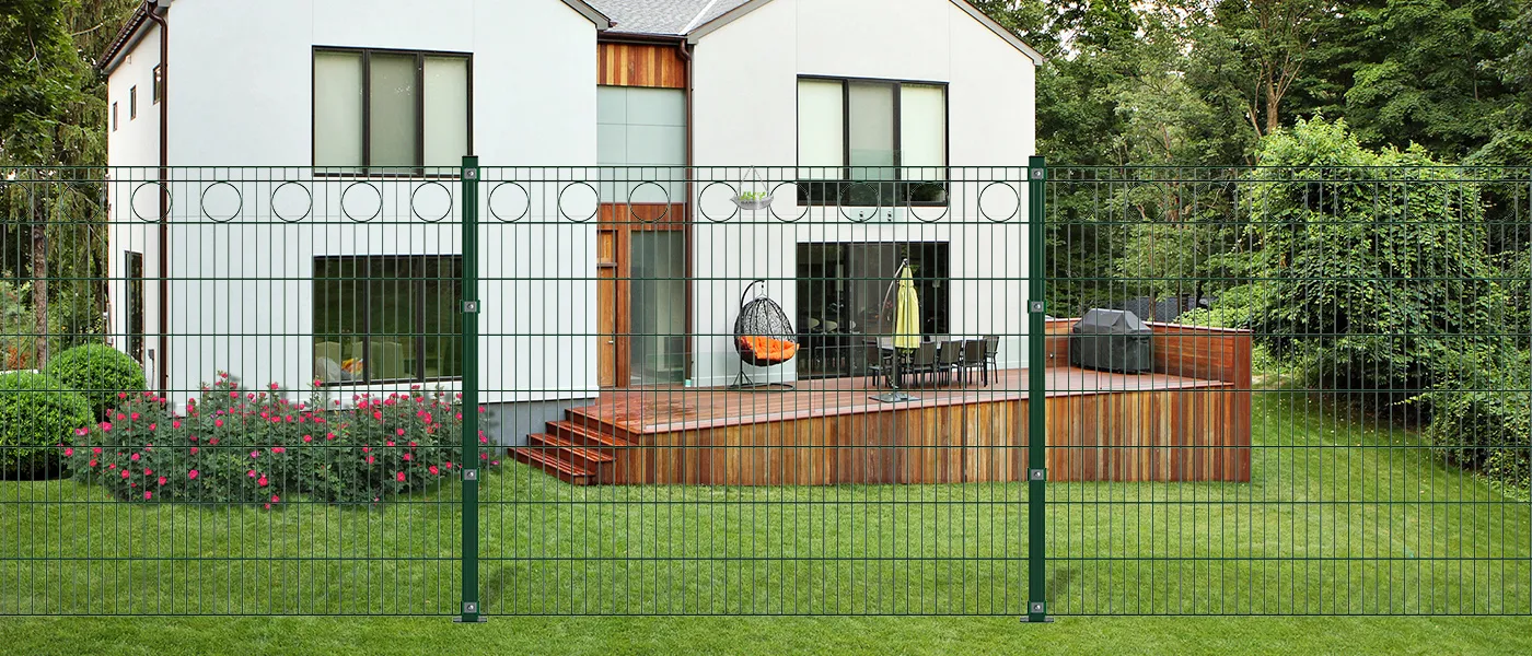 CIRCLE DECO STEEL MESH FENCE PANEL WIDTH 200CM & HEIGHT 160CM