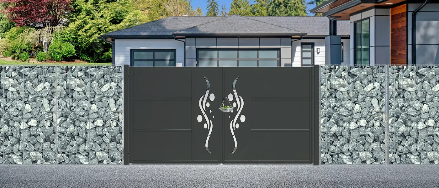 CNC METAL GATE REVERIE WIDTH 300CM & HEIGHT 160CM BLACK SQUARE POST & FRAME