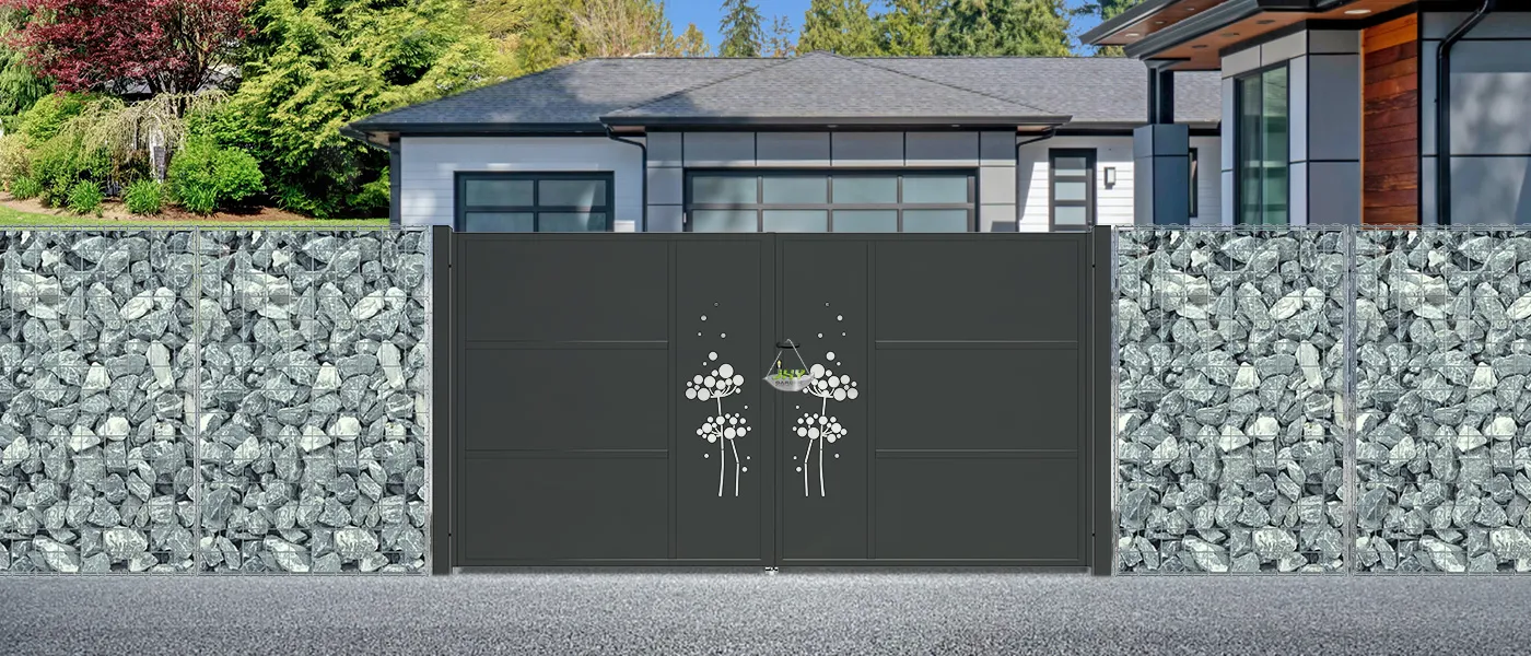 CNC IRON GATES DECENY WIDTH 300CM & HEIGHT 160CM BLACK SQUARE POST & FRAME