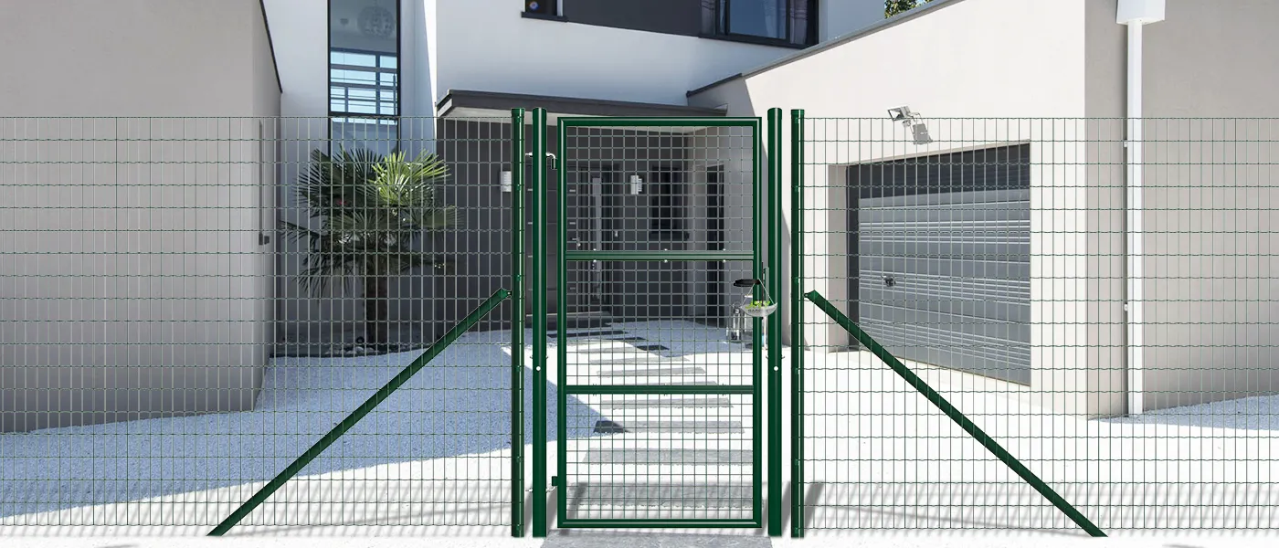 COMPOSITE FENCING GATE WIDTH 100CM & HEIGHT 175CM GREEN & GREY SQUARE POST & FRAME