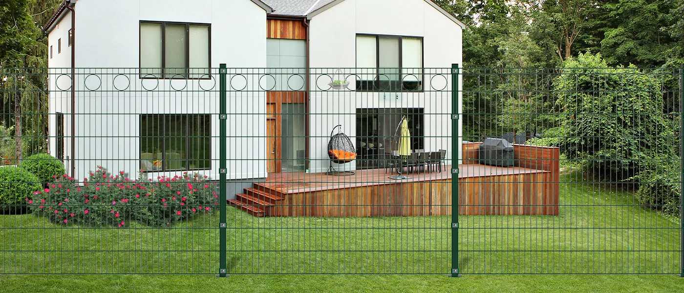 CIRCLE DECO STEEL MESH FENCE PANEL WIDTH 200CM & HEIGHT 180CM