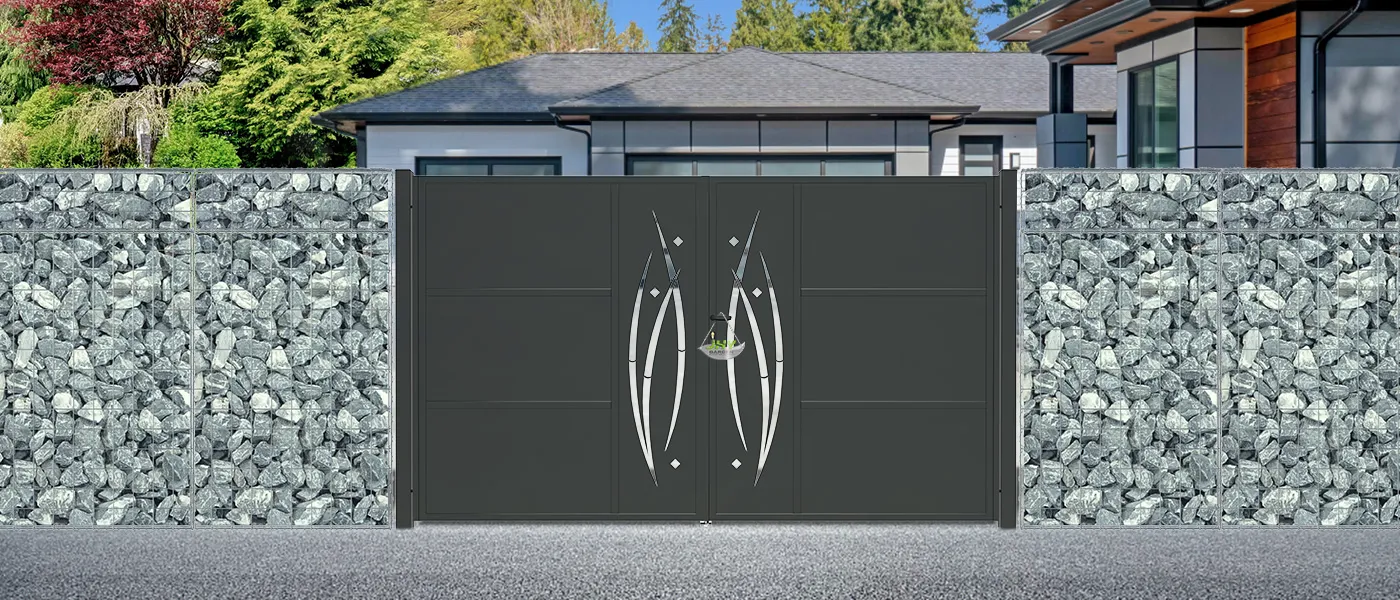 CNC METAL GATES SERENADE WIDTH 300CM & HEIGHT 180CM BLACK SQUARE POST & FRAME