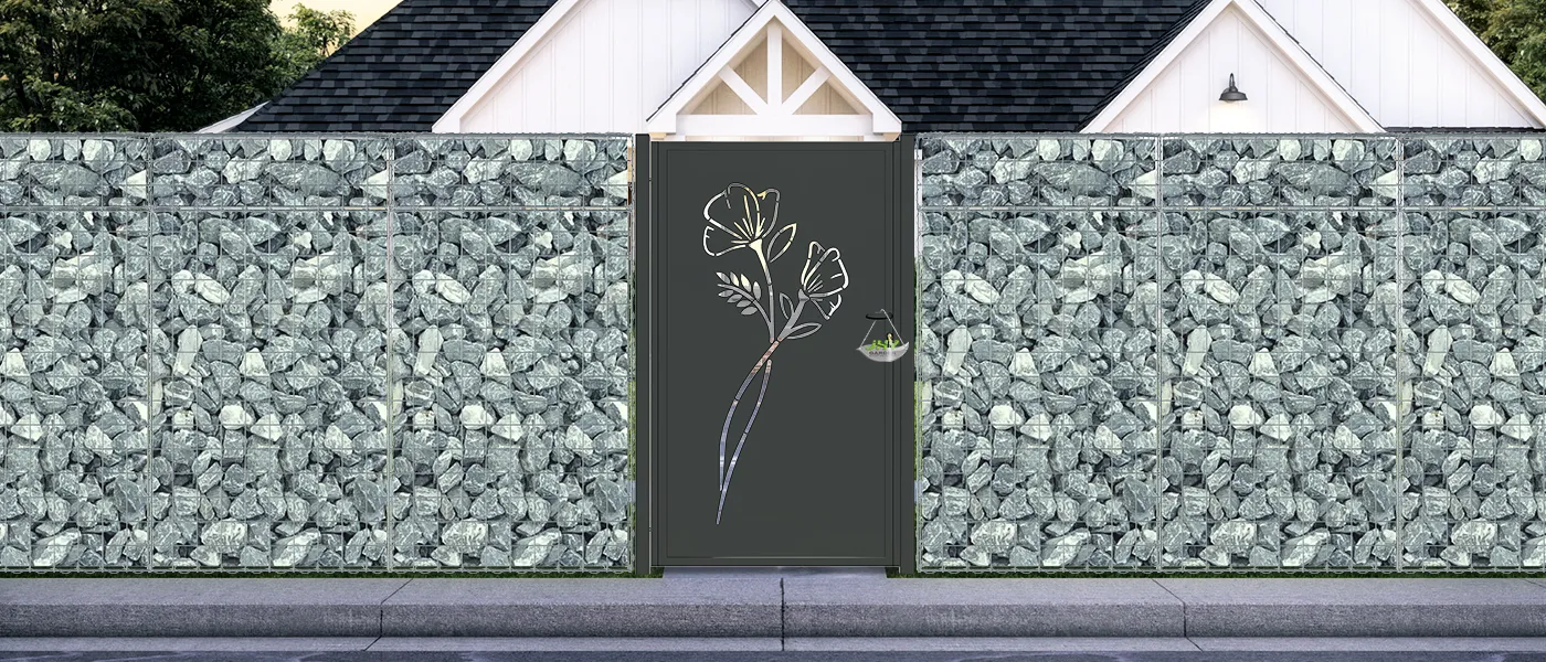 CNC IRON GATE OASIS WIDTH 100CM & HEIGHT 180CM BLACK  SQUARE POST & FRAME