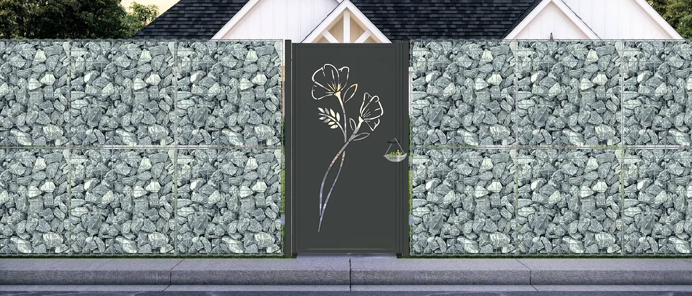 CNC IRON GATE OASIS WIDTH 100CM & HEIGHT 200CM BLACK  SQUARE POST & FRAME