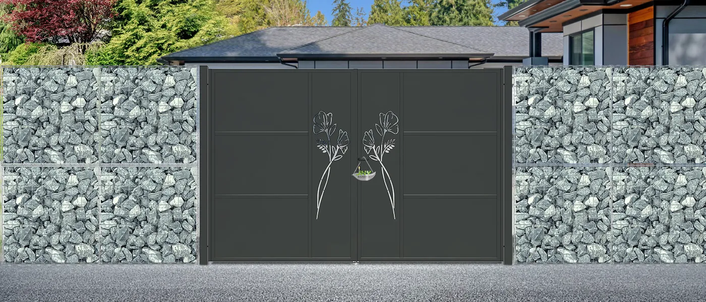 CNC IRON GATE OASIS WIDTH 300CM & HEIGHT 200CM BLACK  SQUARE POST & FRAME