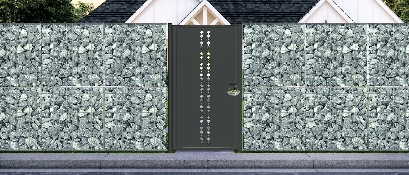 CNC STEEL GATE ESSENCE WIDTH 100CM & HEIGHT 200CM BLACK SQUARE POST & FRAME