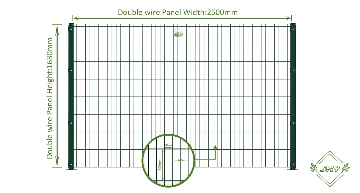 6/5/6 2D DOUBLE WIRE FENCE PANEL COVER PLATE WIDTH 250CM & HEIGHT 163CM