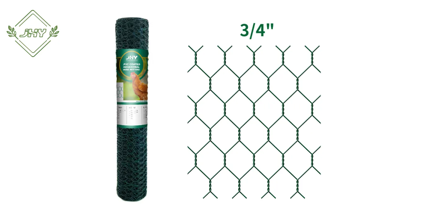 PVC COATED HEXAGONAL WIRE NETTING MESH SIZE 3/4" WIDTH 50CM