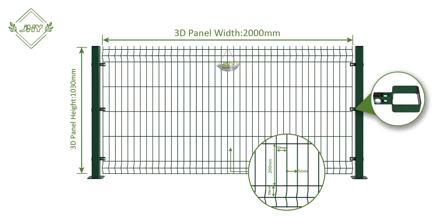 3D WELD MESH FENCE PANELS WIDTH 250CM & HEIGHT 103CM