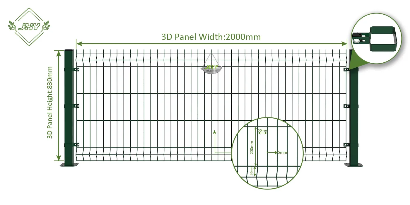 3D WELD MESH FENCE PANELS WIDTH 250CM & HEIGHT 83CM