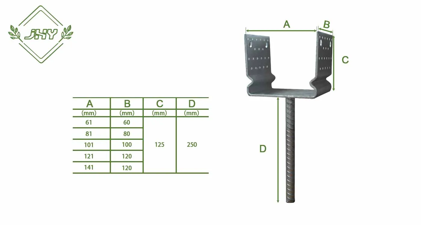 FENCE POST SUPPORT W-FORM SIZE 81×80×125MM