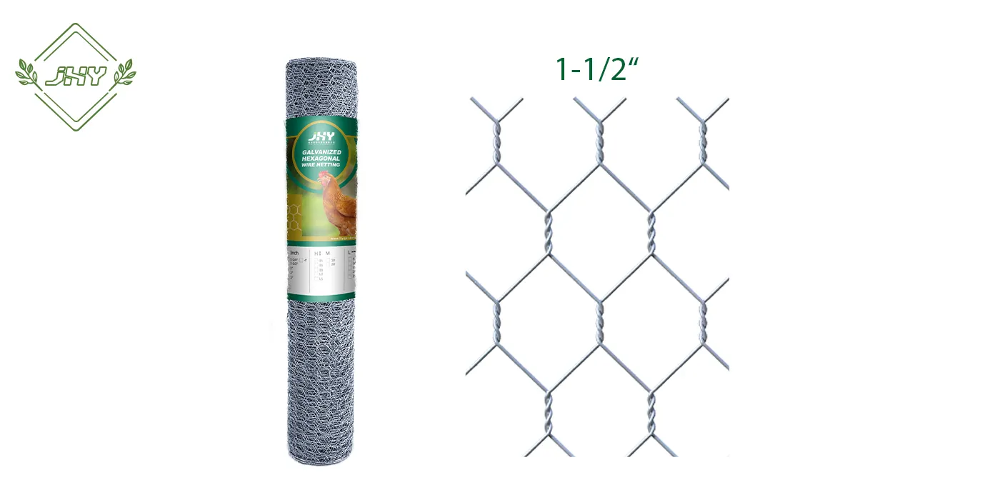 GALVANIZED HEXAGONAL WIRE NETTING MESH SIZE 1-1/2" WIDTH 50CM