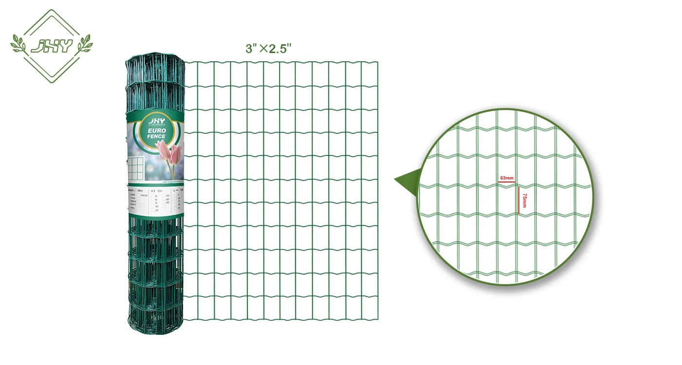 PVC COATED EURO FENCE MESH SIZE 75×63MM WIDTH 50CM