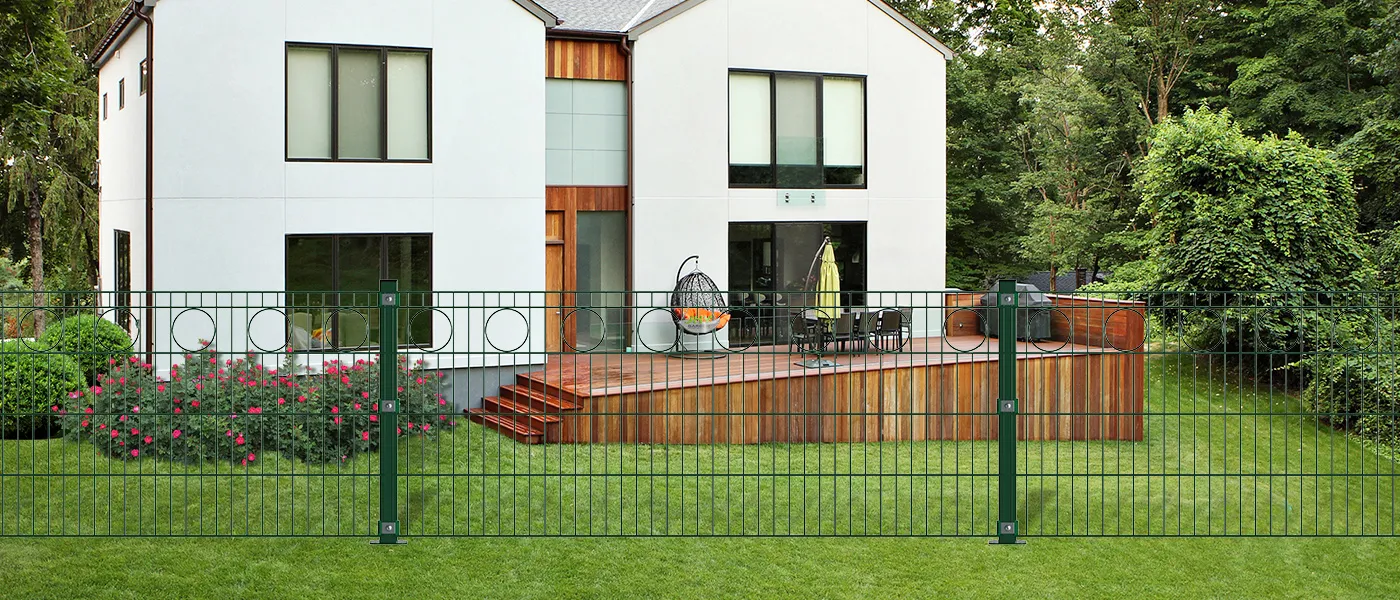 CIRCLE DECO STEEL MESH FENCE PANEL WIDTH 200CM & HEIGHT 80CM