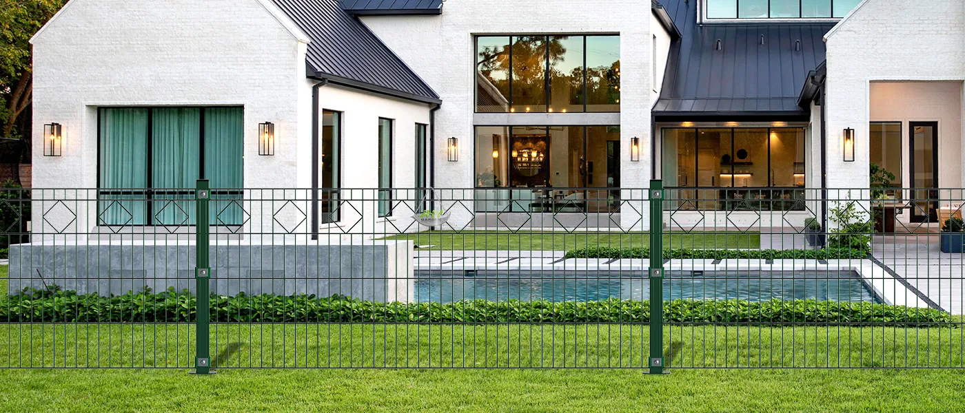 DIAMOND DECO STEEL MESH FENCE PANEL WIDTH 200CM & HEIGHT 80CM