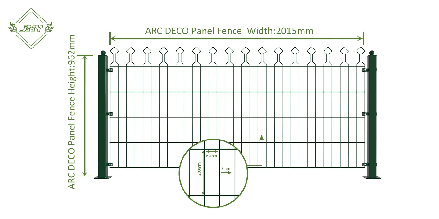 FLAT DECO STEEL MESH FENCE PANEL WIDTH 2015MM & HEIGHT 962MM