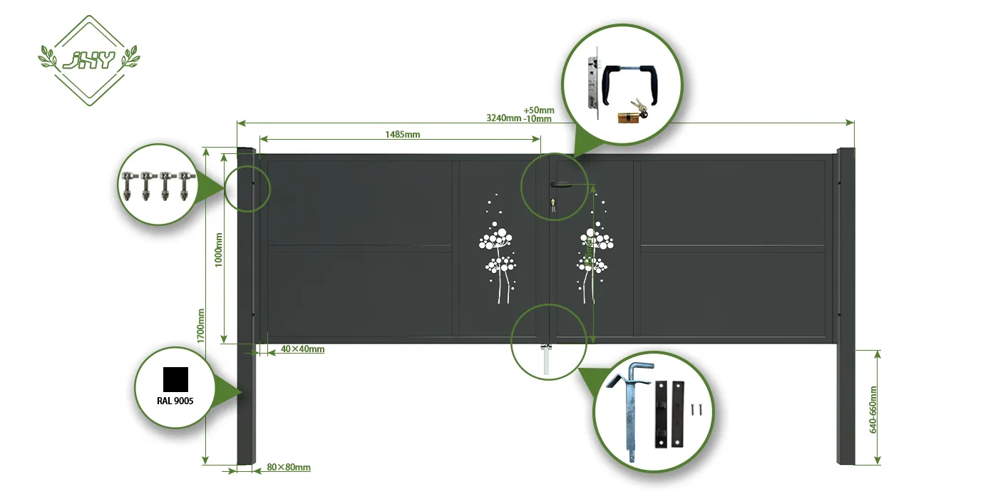 CNC IRON GATES DECENY WIDTH 300CM & HEIGHT 100CM BLACK SQUARE POST & FRAME CNC IRON GATES DECENY WIDTH 300CM & HEIGHT 100CM BLACK SQUARE POST & FRAME
