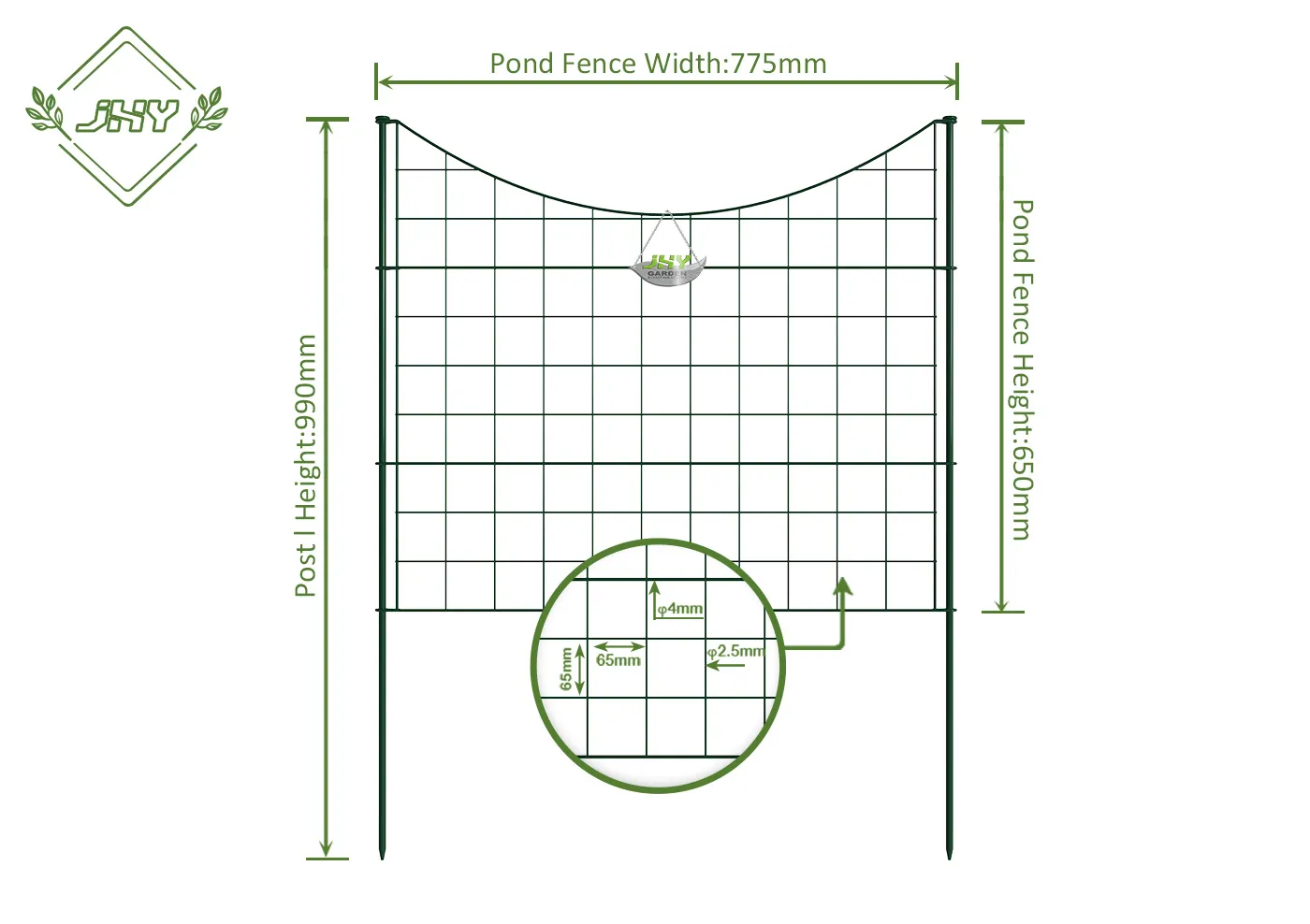 CONCAVE TYPE WIRE POND FENCE