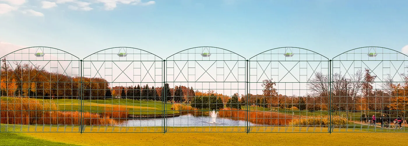CONVEX TYPE WIRE POND FENCE WITH X