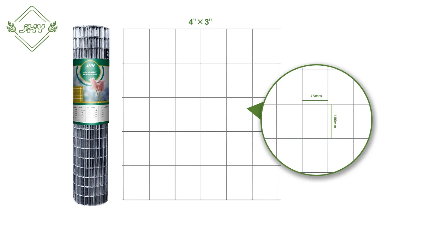 GALVANIZED WELDED WIRE MESH 100×75MM