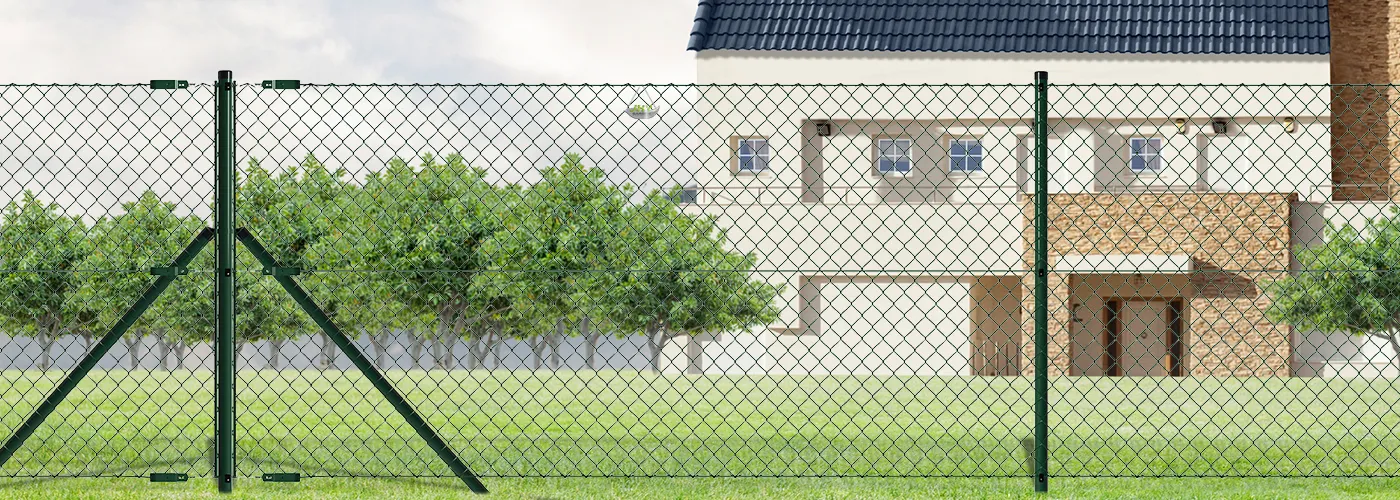 PVC COATED CHAIN LINK FENCE MESH SIZE 65×65MM WIDTH 150CM