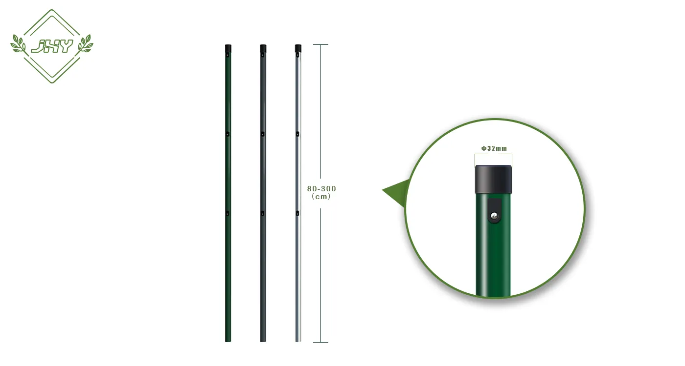 ROUND METAL FENCE POST GALVANIZED & POWDER COATING LINE POST