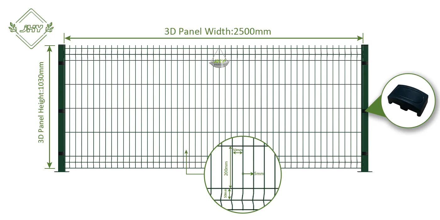 WELDED WIRE EURO FENCE PANEL WIDTH 250CM & HEIGHT 103CM