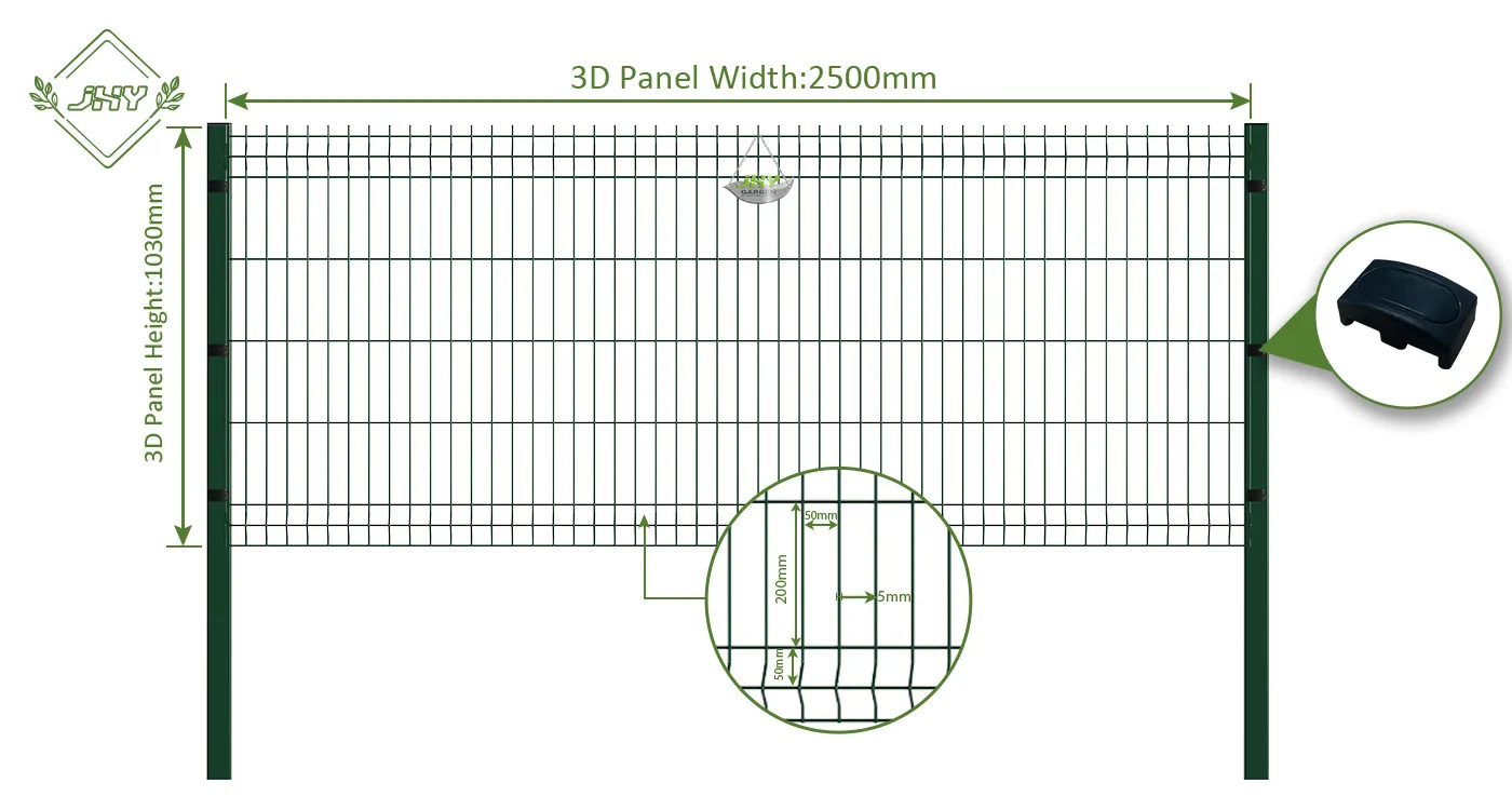 WELDED WIRE EURO FENCE PANEL WIDTH 250CM & HEIGHT 103CM