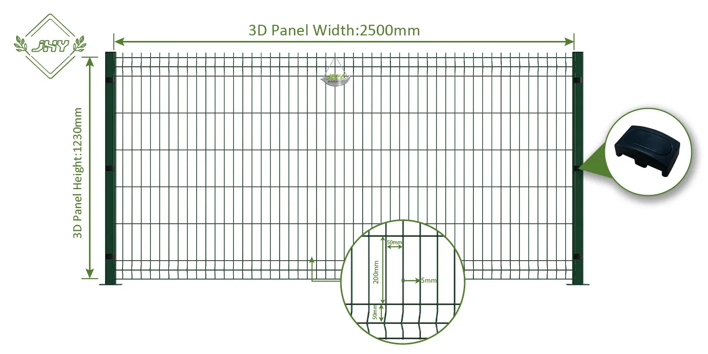 WELDED WIRE EURO FENCE PANEL WIDTH 250CM & HEIGHT 123CM