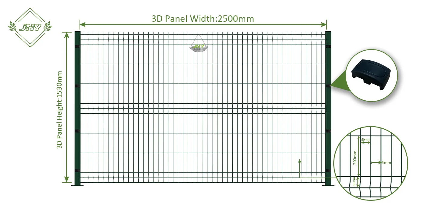 WELDED WIRE EURO FENCE PANEL WIDTH 250CM & HEIGHT 153CM