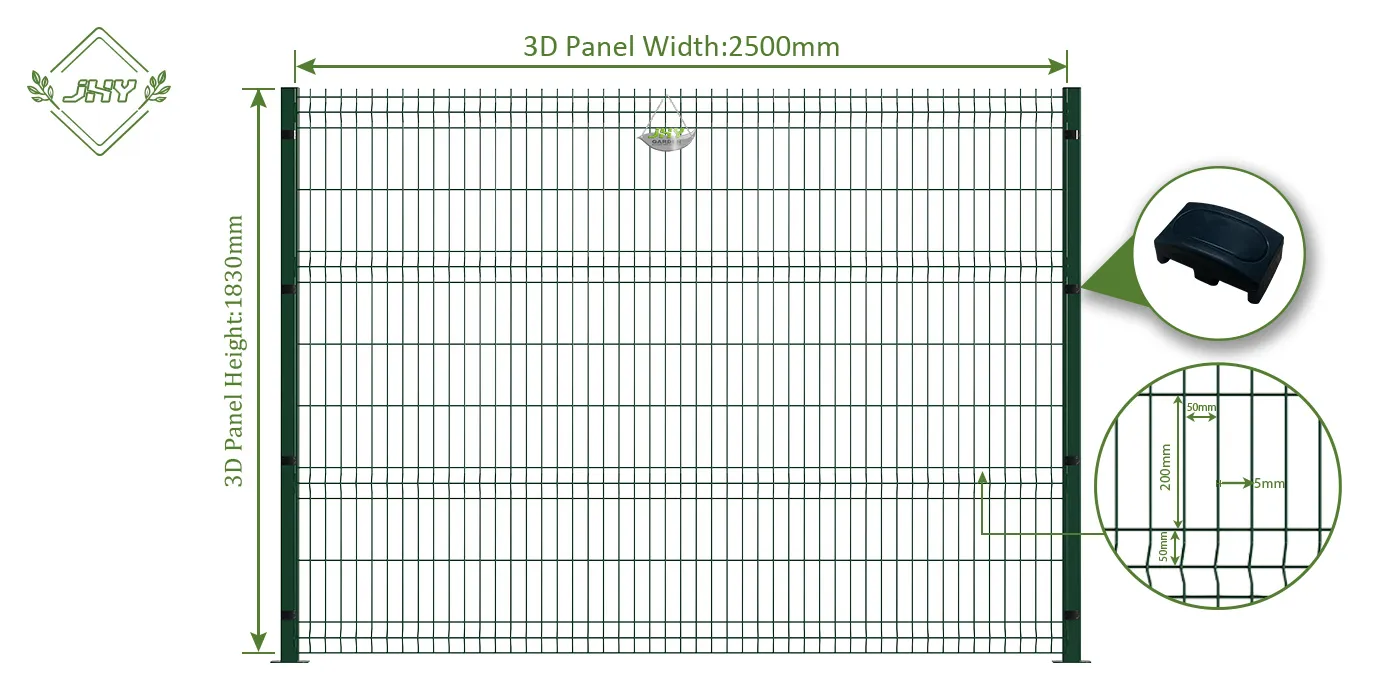 WELDED WIRE EURO FENCE PANEL WIDTH 250CM & HEIGHT 183CM