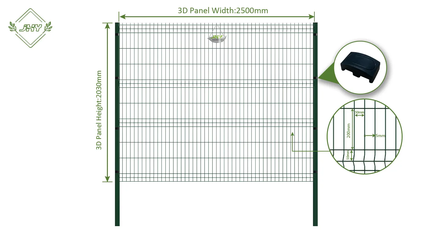 WELDED WIRE EURO FENCE PANEL WIDTH 250CM & HEIGHT 203CM