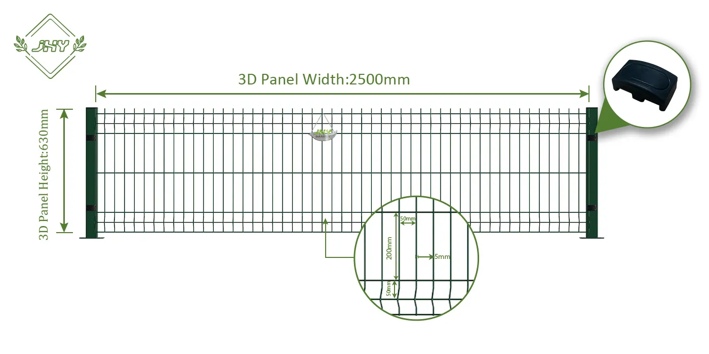 WELDED WIRE EURO FENCE PANEL WIDTH 250CM & HEIGHT 63CM